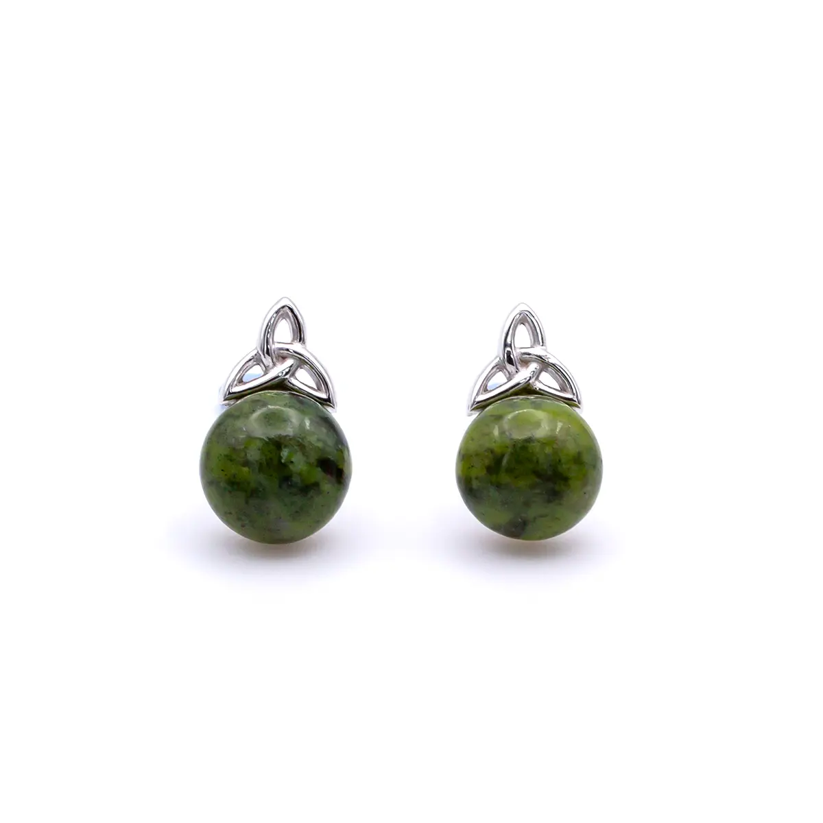 Connemara Marble Silver Trinity Knot Stud Earrings Photo 2 