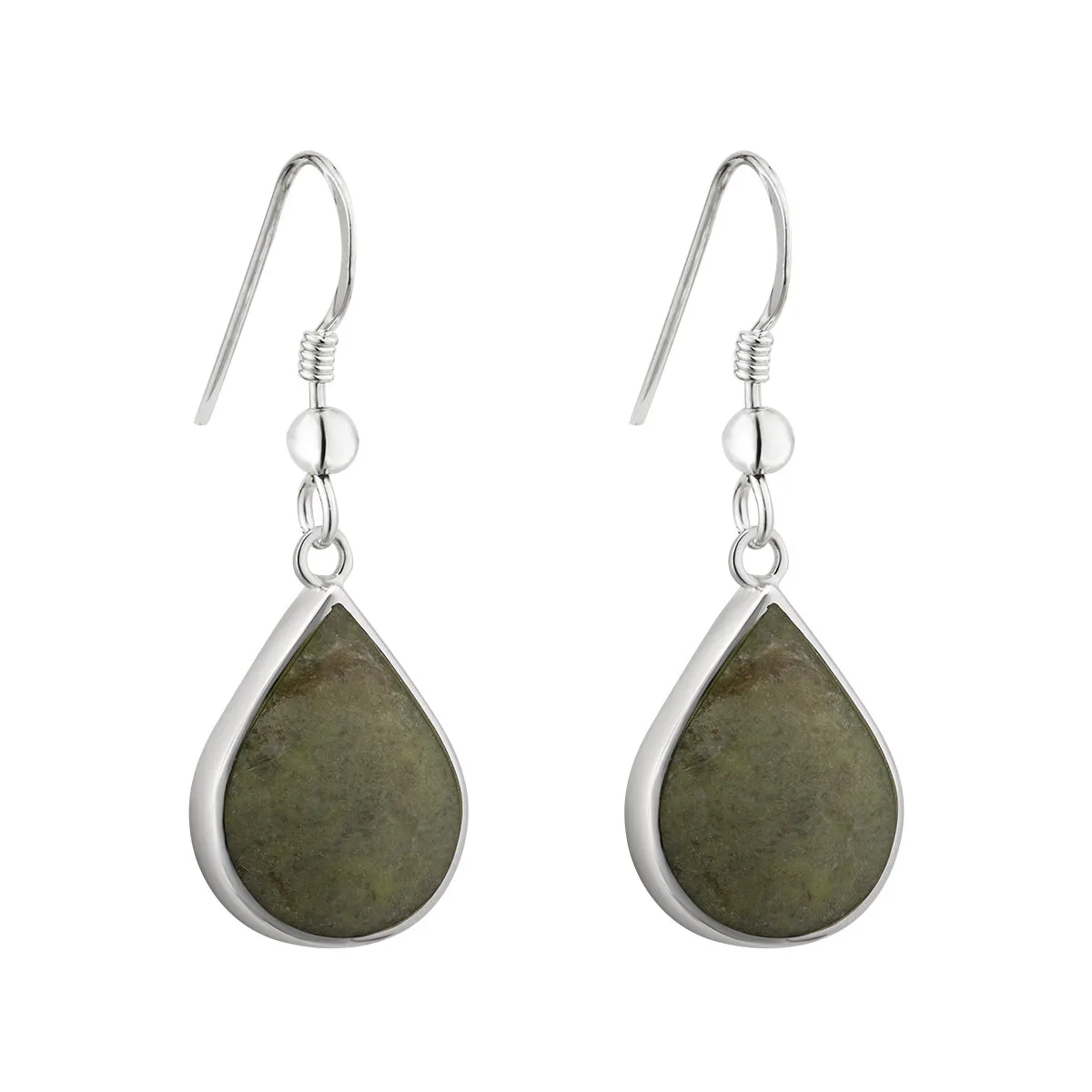 Silver Connemara Marble Teardrop Earrings...