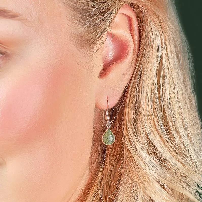 Sterling Silver Tear Drop Marble Drop Earrings1