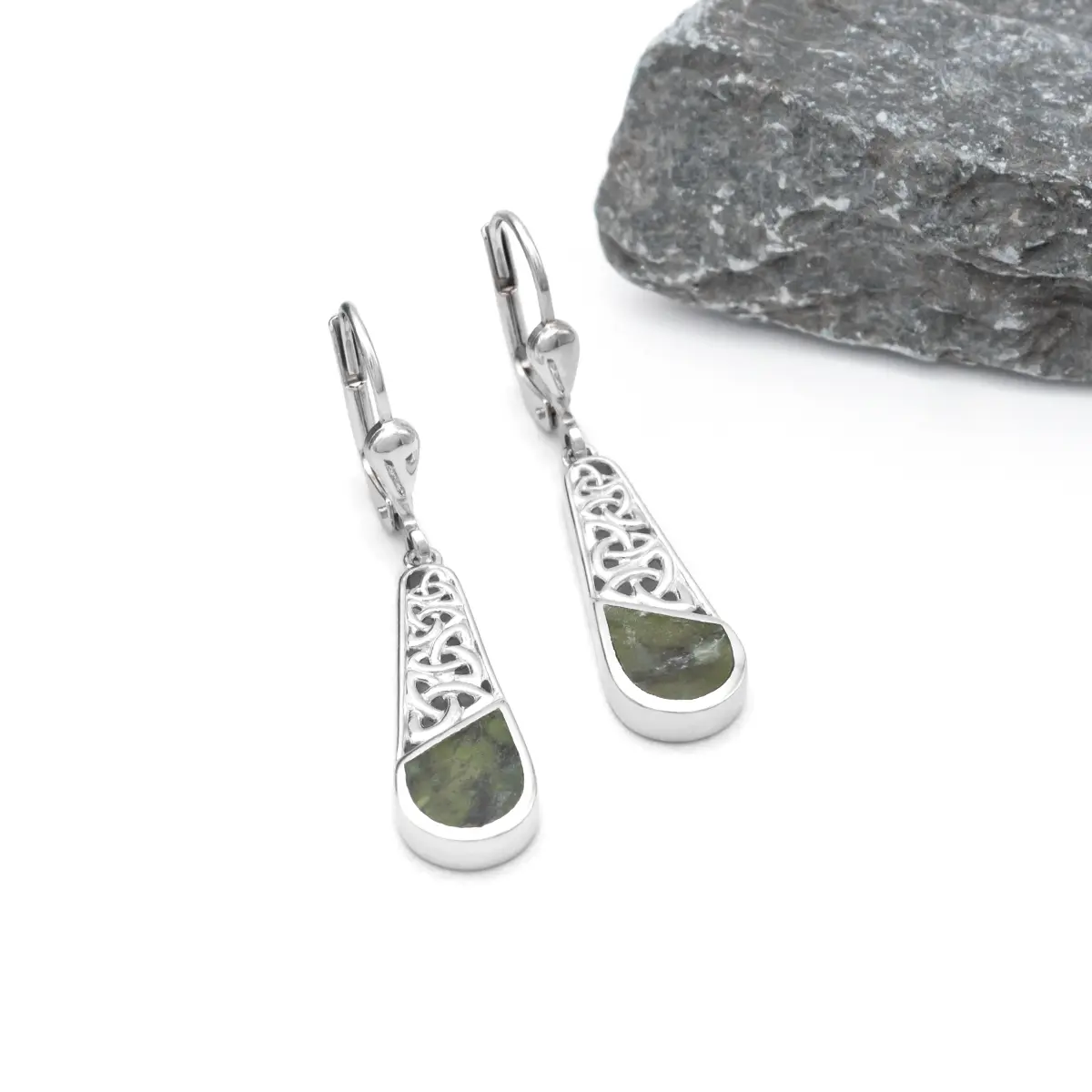 Connemara Marble Silver Trinity Knot Earrings 3...