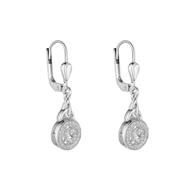 Cluster Cz Trinity Knot Drop Earrings0...