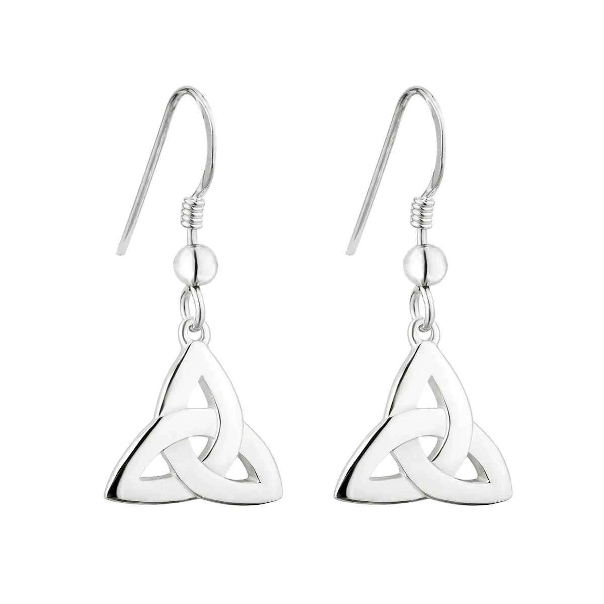 Silver Celtic Trinity Knot Drop Earrings Photo 1 