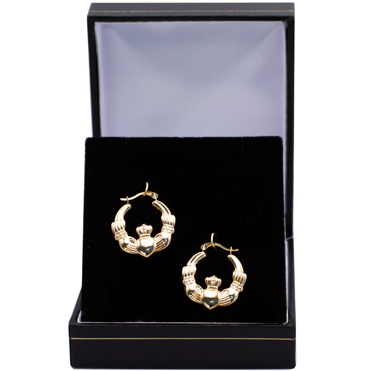 10k Gold Claddagh Hoop Earrings 4...