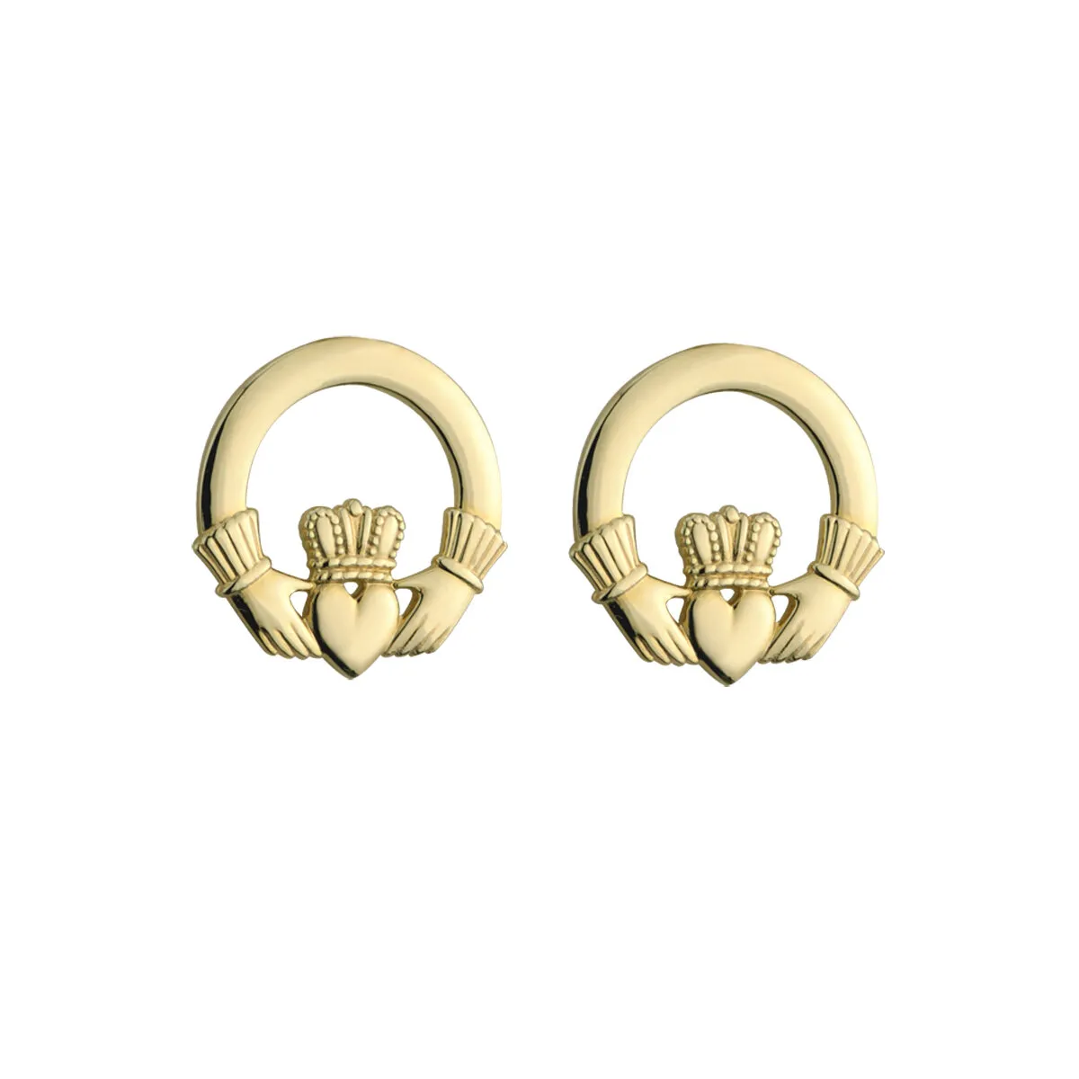 10k Gold Irish Claddagh Earrings...
