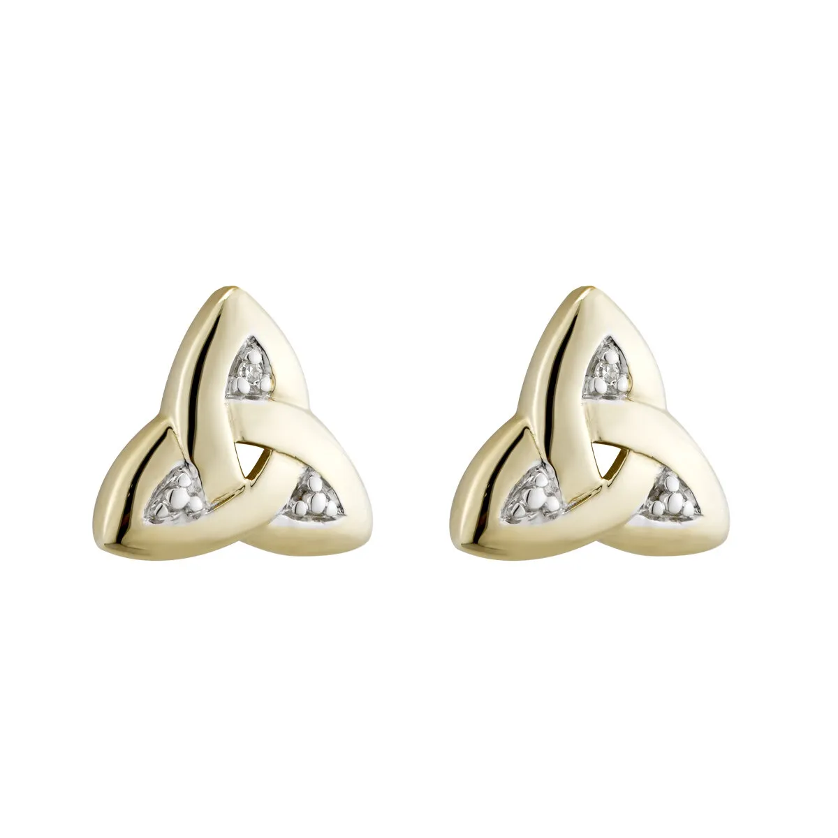 14k Gold Trinity Knot Diamond Stud Earrings0...
