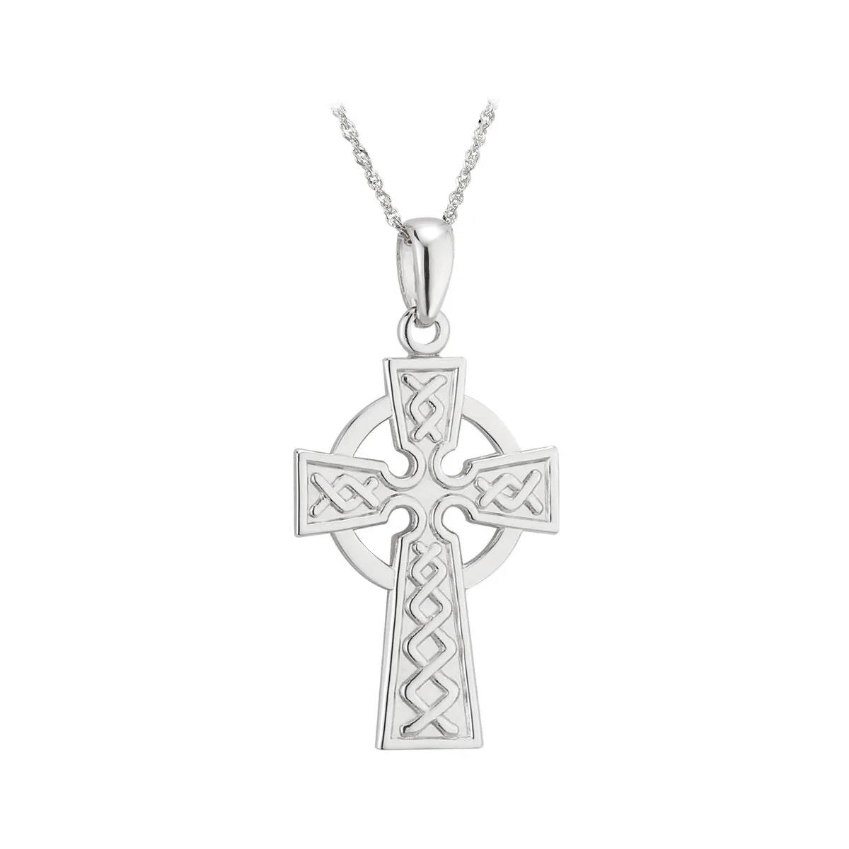 14k White Gold Cross Pendant0...