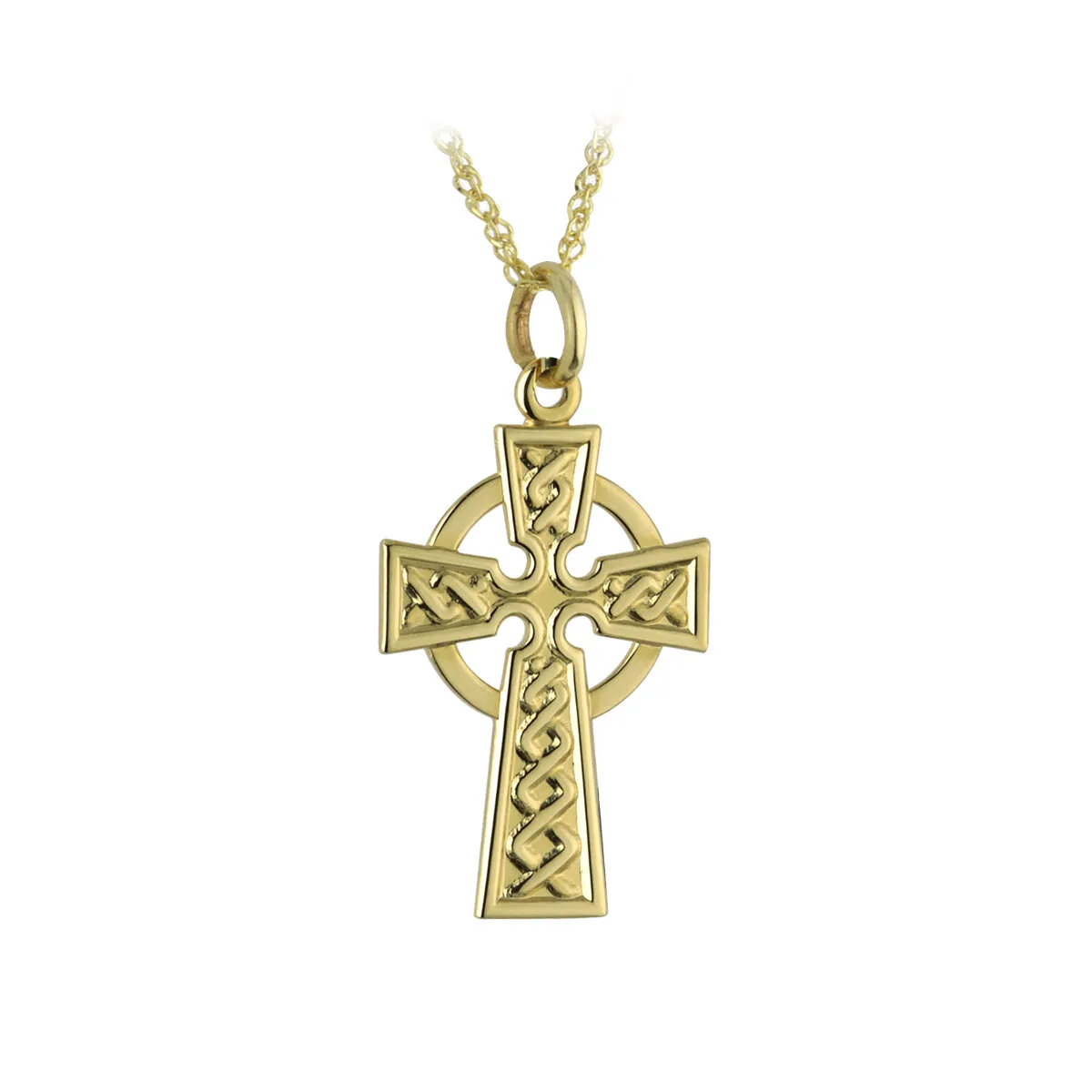 14k Gold Small Celtic Cross Pendant0...