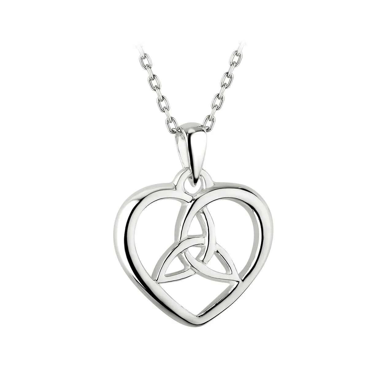 Sterling Silver Heart Trinity Knot Pendant0