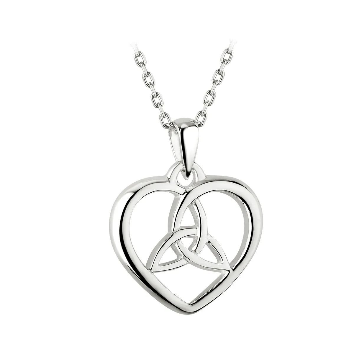 Silver Trinity Knot Heart Necklace...