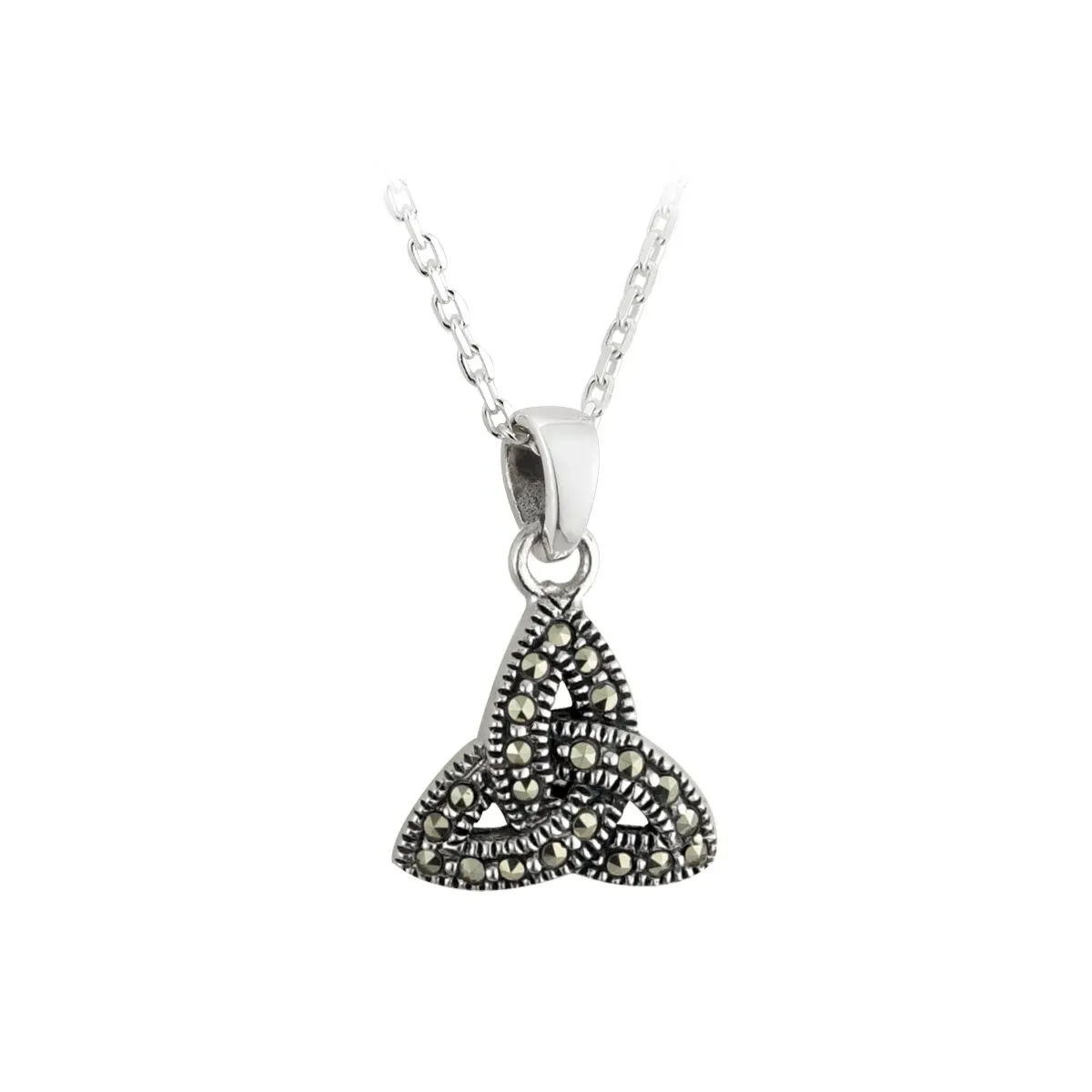 Sterling Silver Trinity Knot Marcasite Pendant0