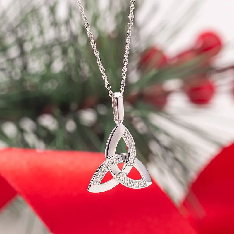 14k White Gold Diamond Trinity Knot Pendant1...