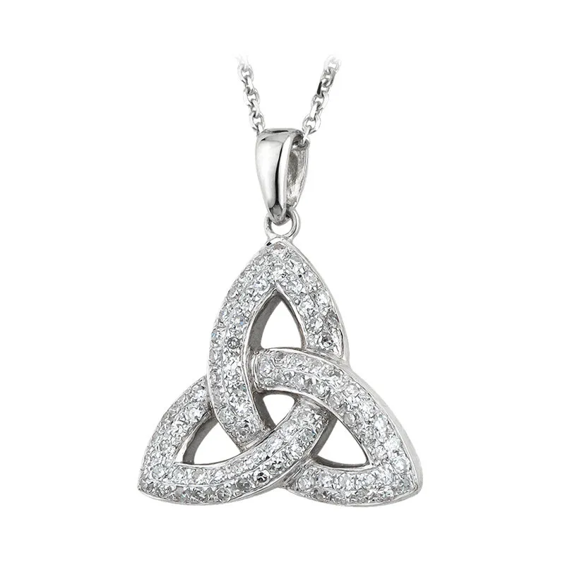 White Gold Diamond Trinity Knot Pendant0...