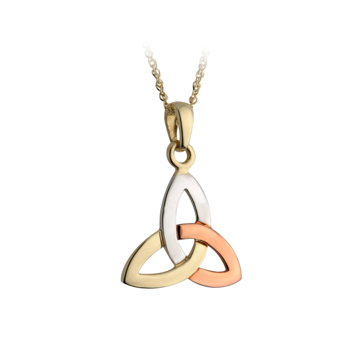 14k Tri Color Gold Trinity Knot Pendant...