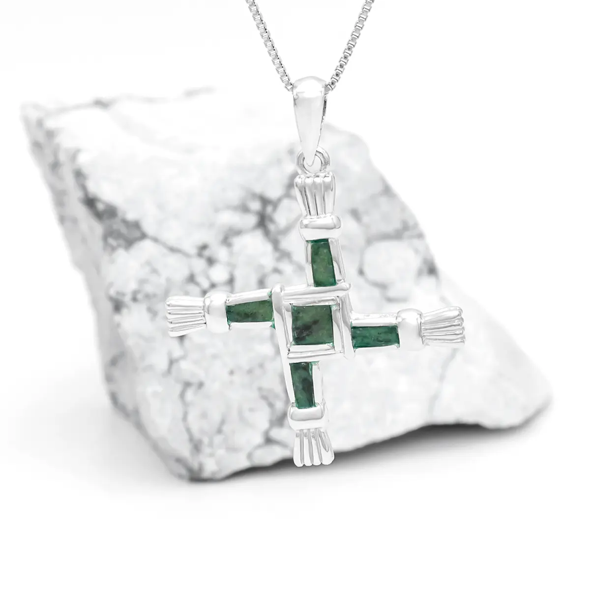 Connemara Marble St Brigids Cross Pendant 5...