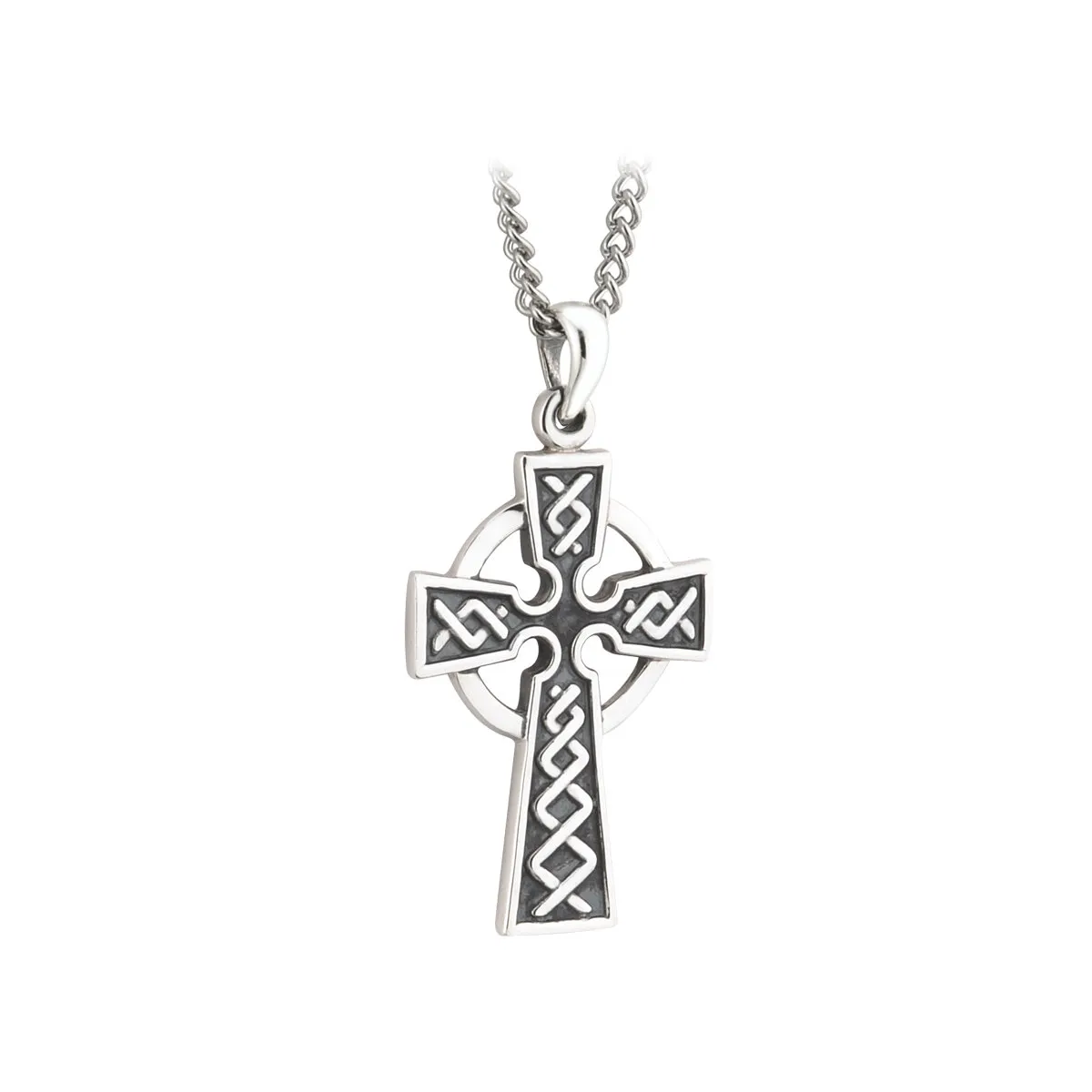 Sterling Silver Oxidised Cross Pendant0...