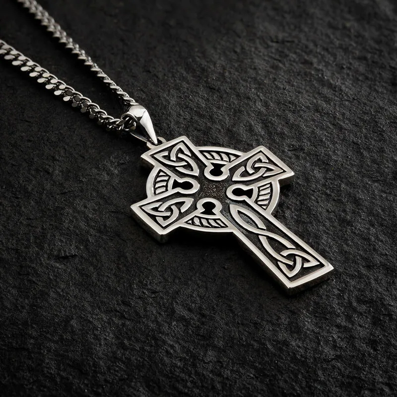 Sterling Silver Double Sided Oxidised Cross Pendant1