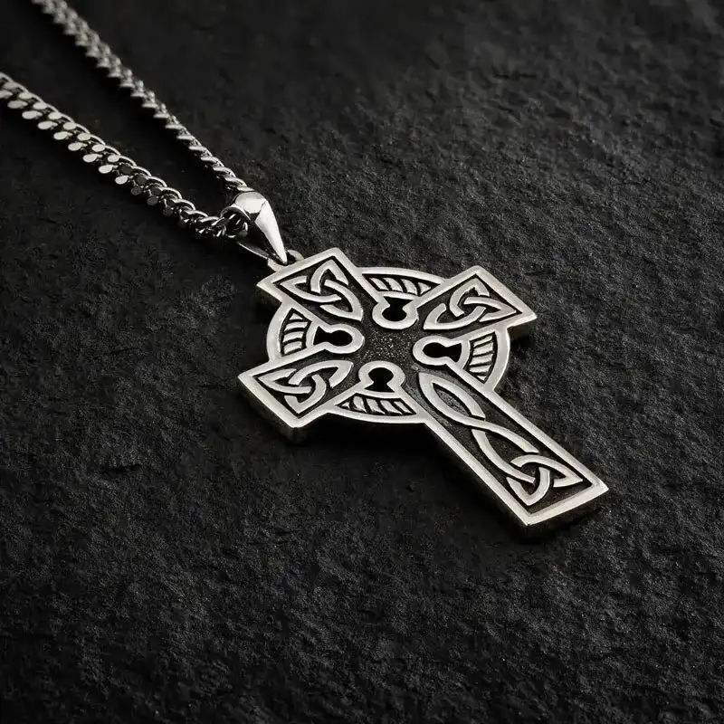 Sterling Silver Double Sided Oxidised Cross Pendant1...