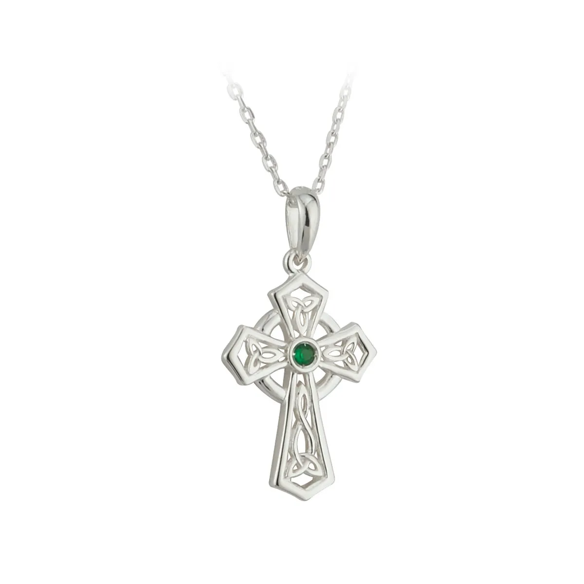 Sterling Silver Trinity Knot Cross Pendant0...