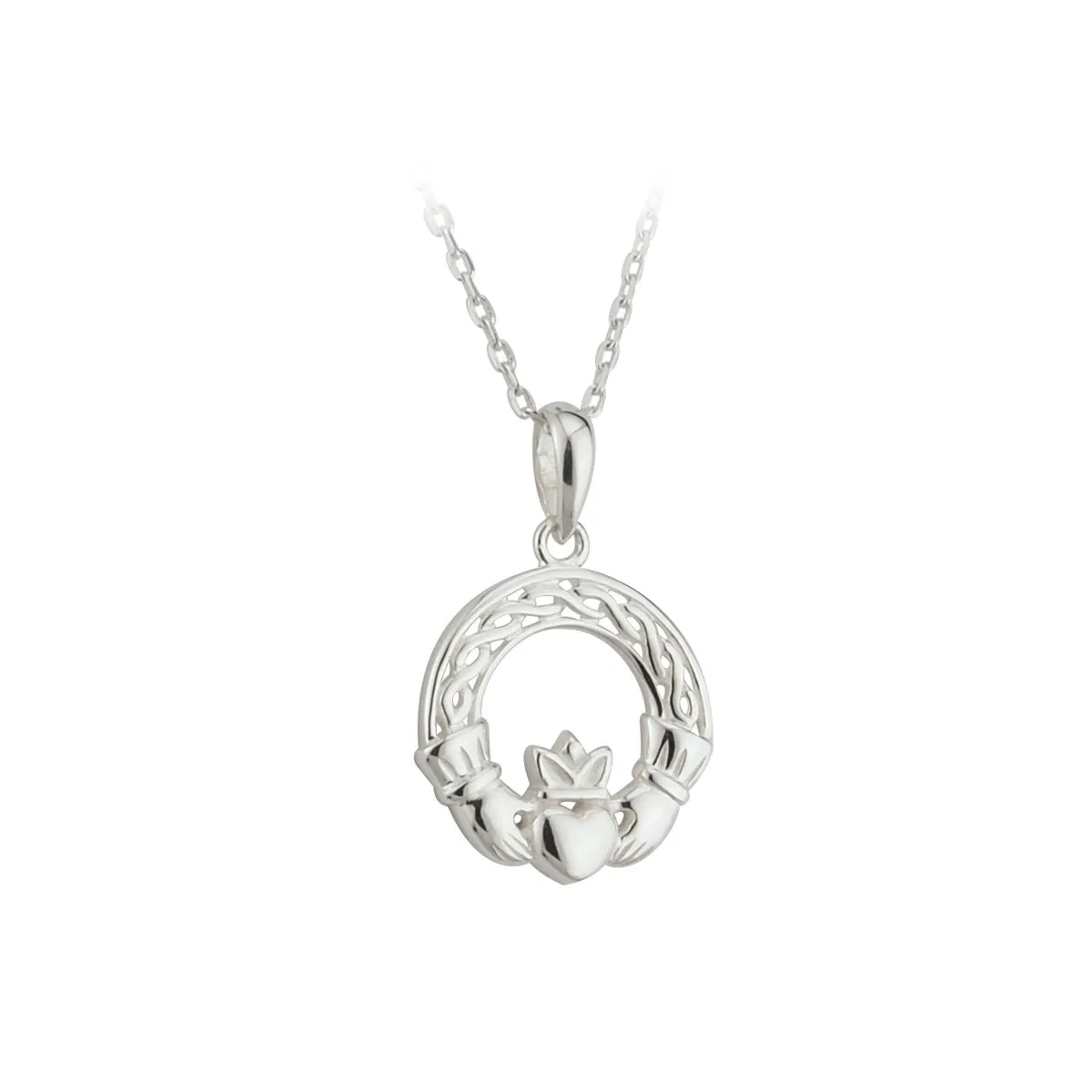 Sterling Silver Claddagh Celtic Necklace...