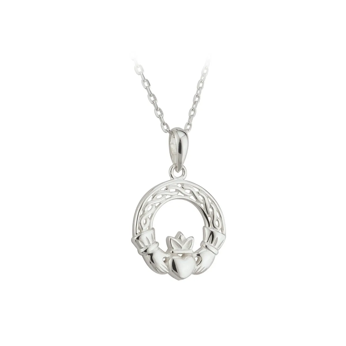 Sterling Silver Celtic Claddagh Pendant12...