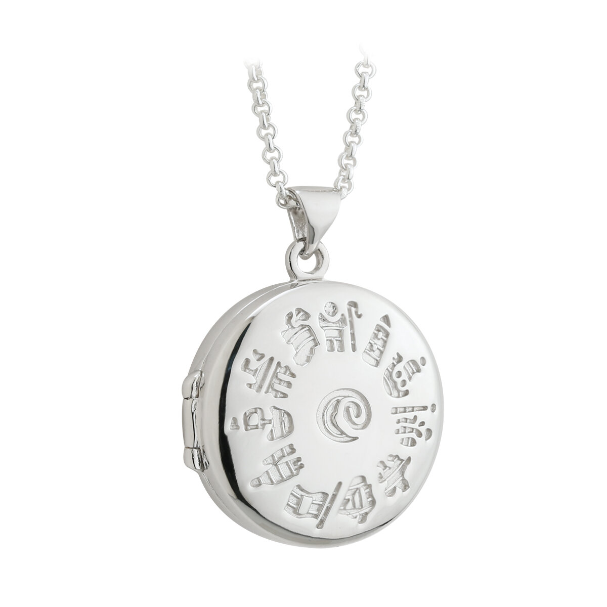 Sterling Silver History of Ireland Locket Pendant on Chain...
