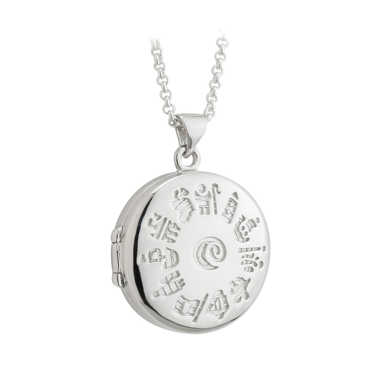 Sterling Silver History of Ireland Locket Pendant on Chain