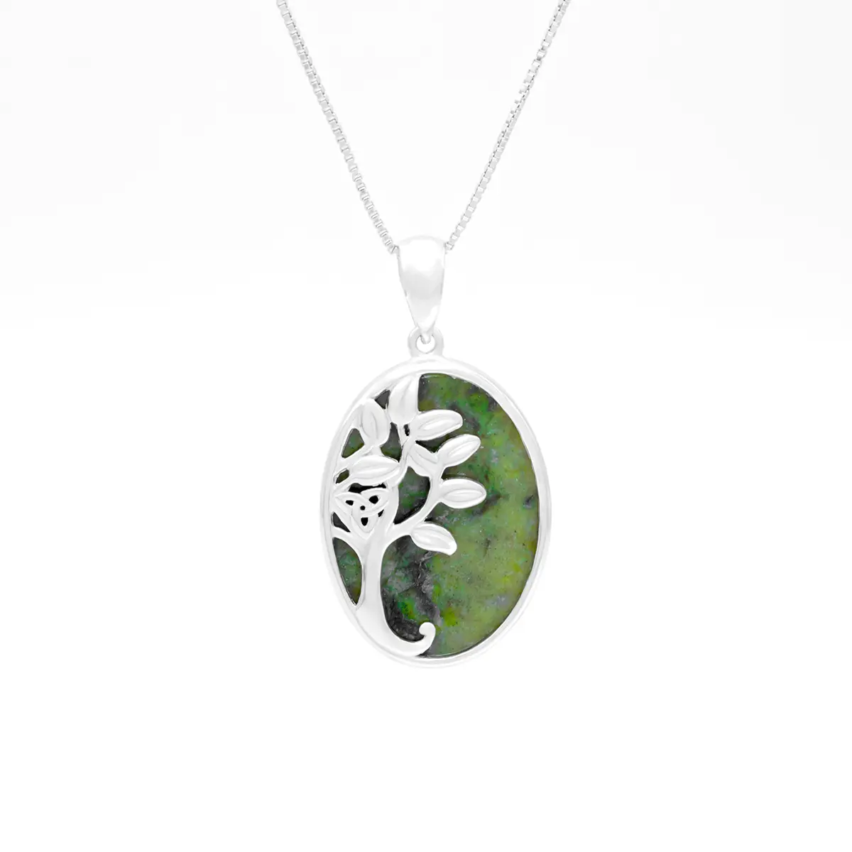Silver Connemara Marble Ladies Tree Of Life Necklace 1...