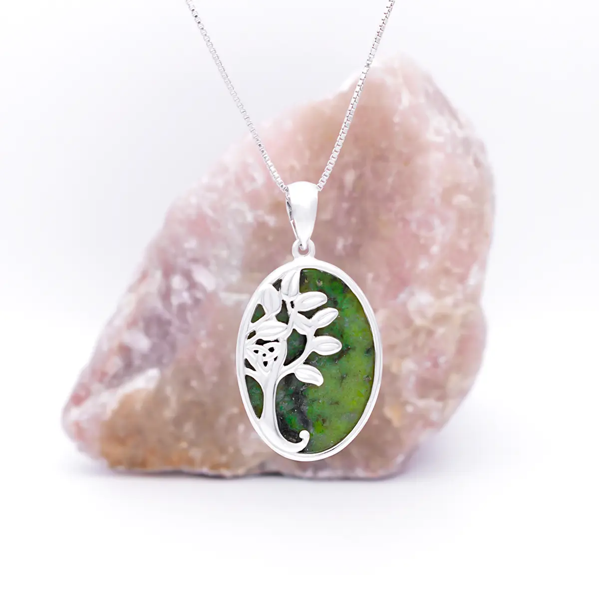 Silver Connemara Marble Ladies Tree Of Life Necklace 2...