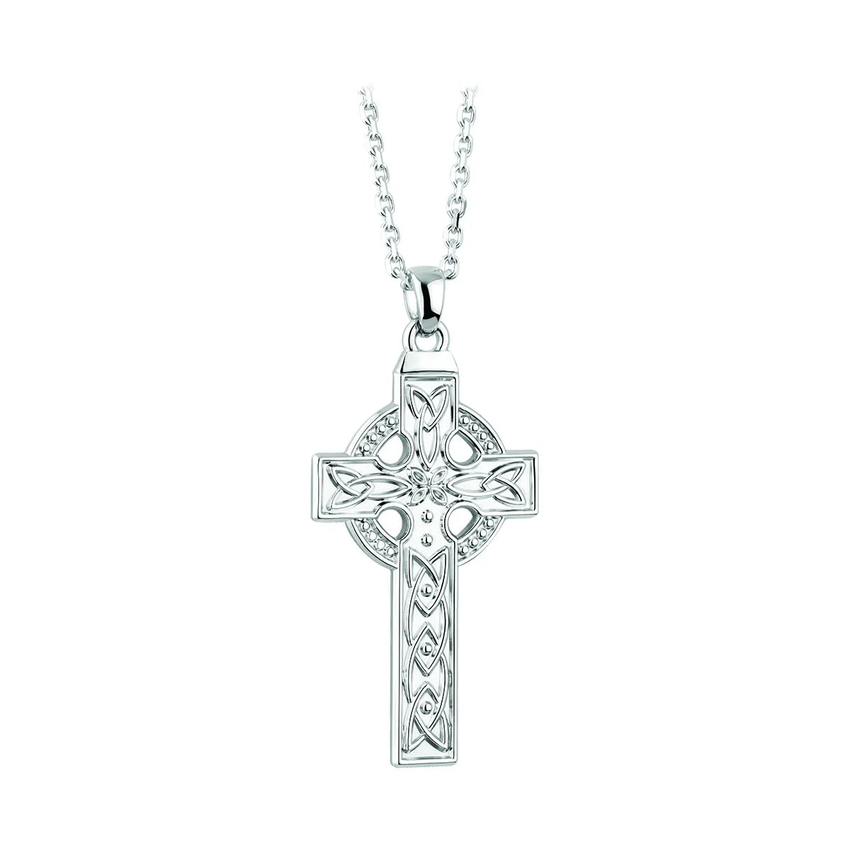 14k White Gold Large Cross Pendant0