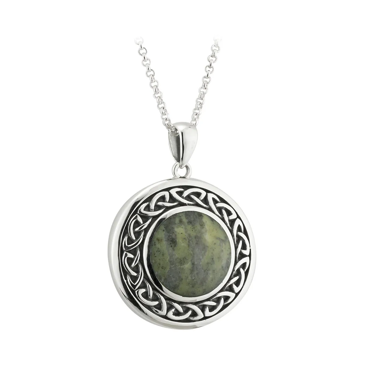 Connemara Marble Round Celtic Pendant S1...