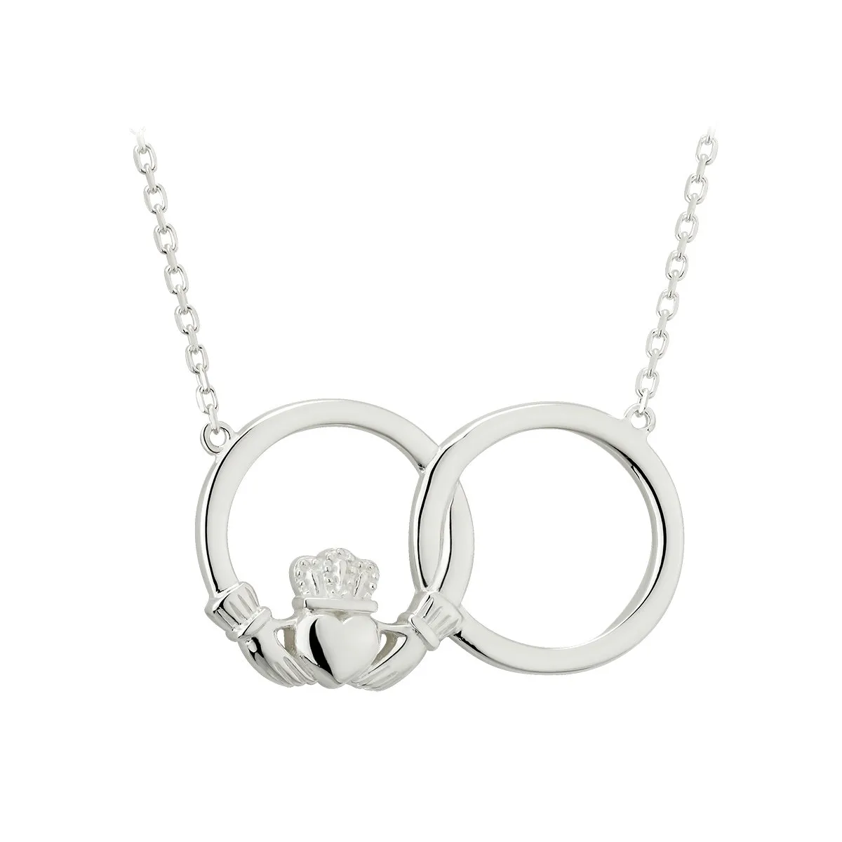 Sterling Silver Claddagh Circle Necklet 0