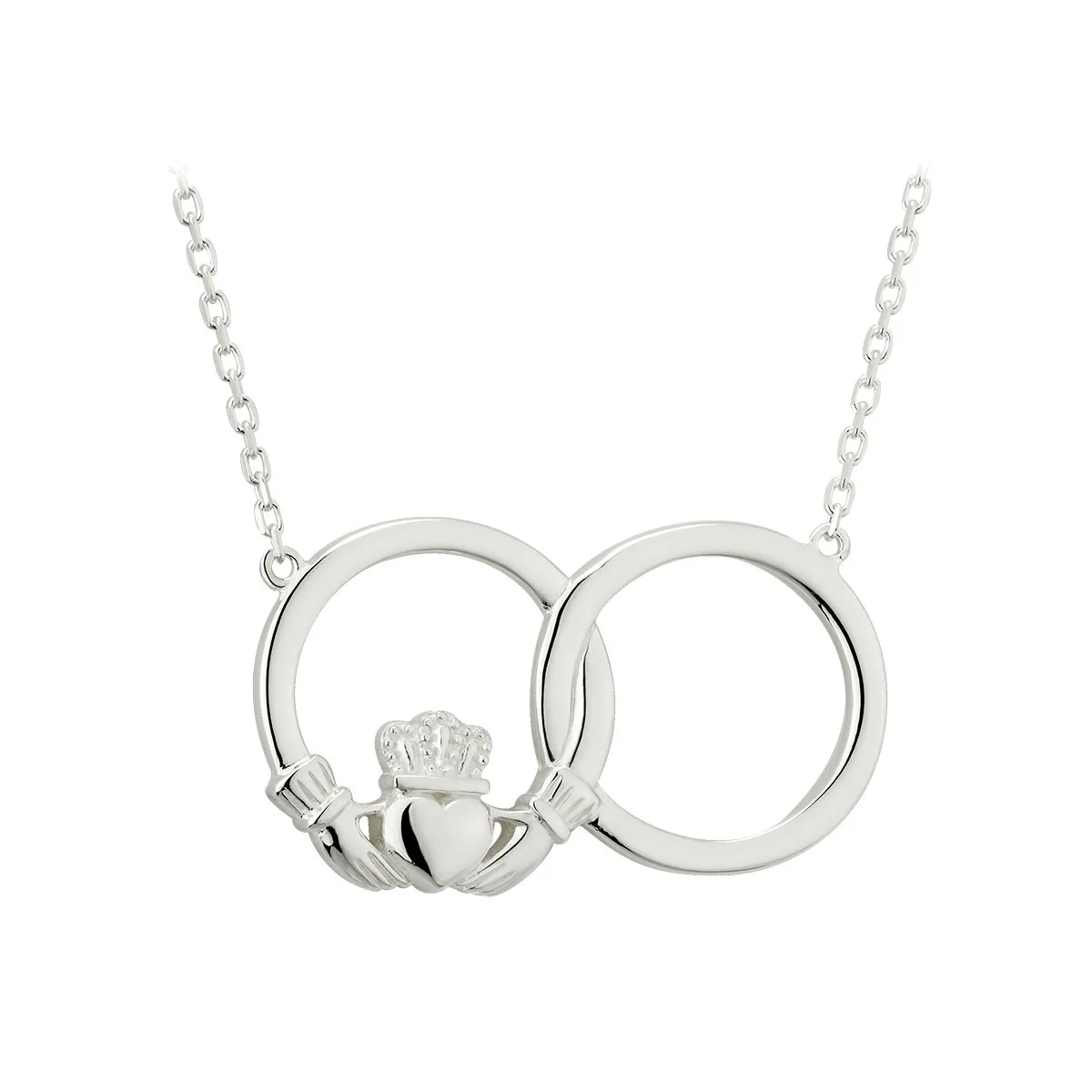 Sterling Silver Claddagh Circle Necklace...