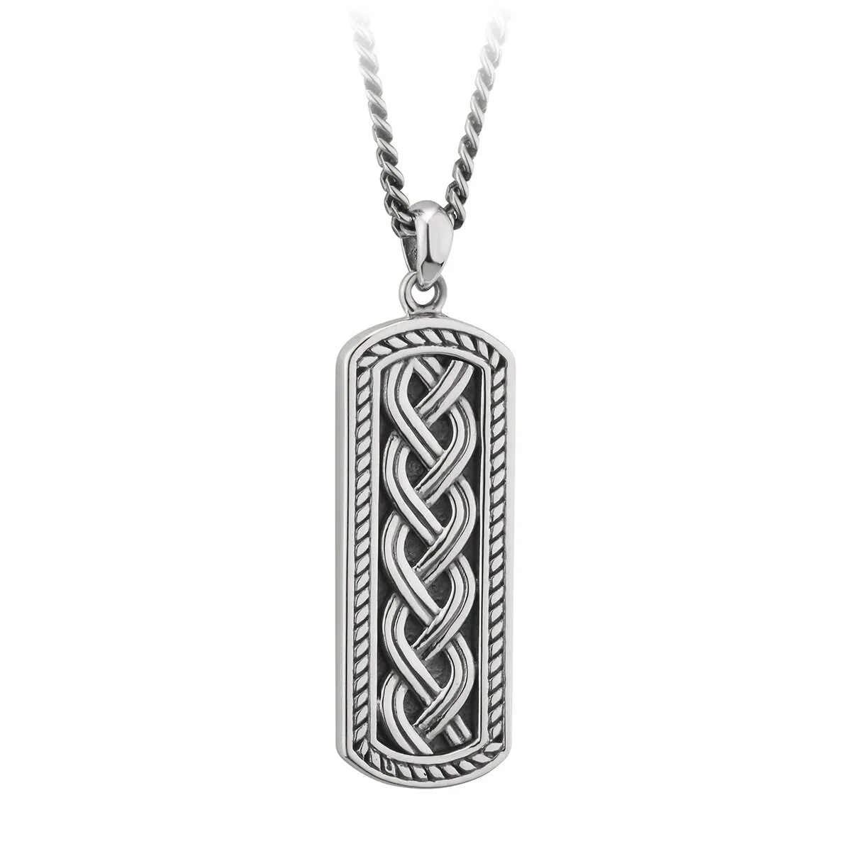 Gents Oxidized Sterling Silver Celtic Pendant