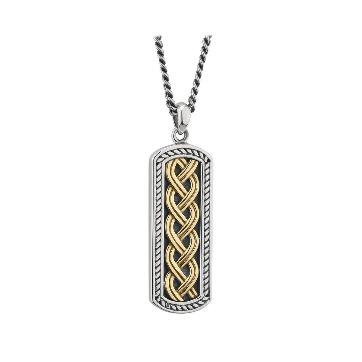 Gents 10k Gold & Oxidized Sterling Silver Celtic Pendant...