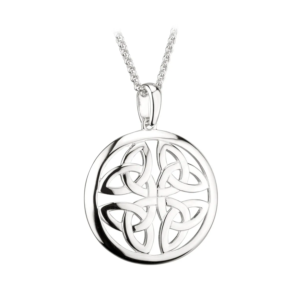 Sterling Silver Four Trinity Knot Pendant0...