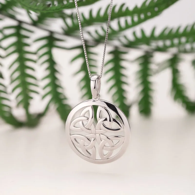 Sterling Silver Four Trinity Knot Pendant1...