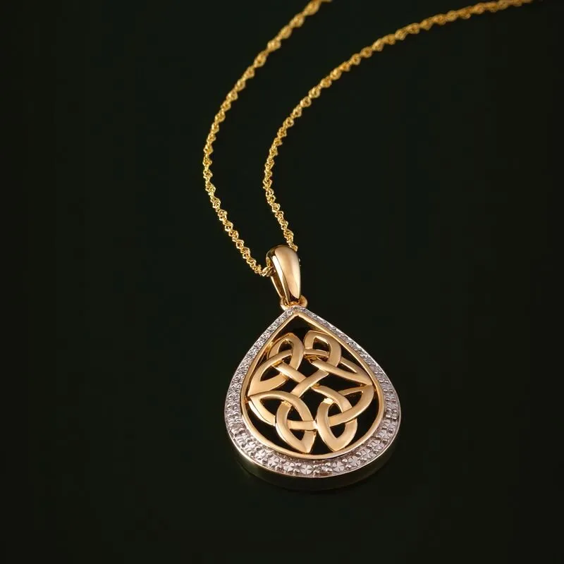 9k Gold Diamond Celtic Knot Pendant2...