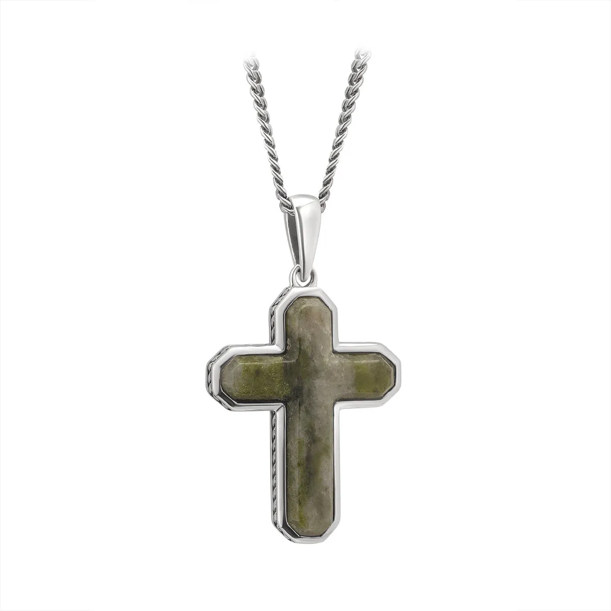 Mens Connemara Marble Cross Pendant