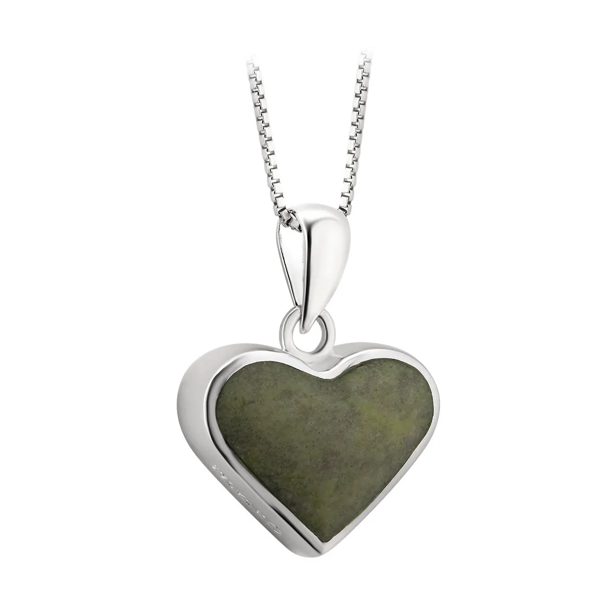 Sterling Silver Connemara Marble Heart Necklace...