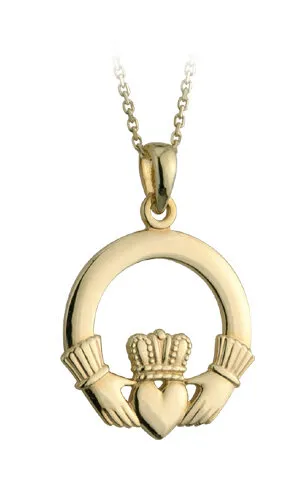 9k Gold Large Claddagh Pendant...