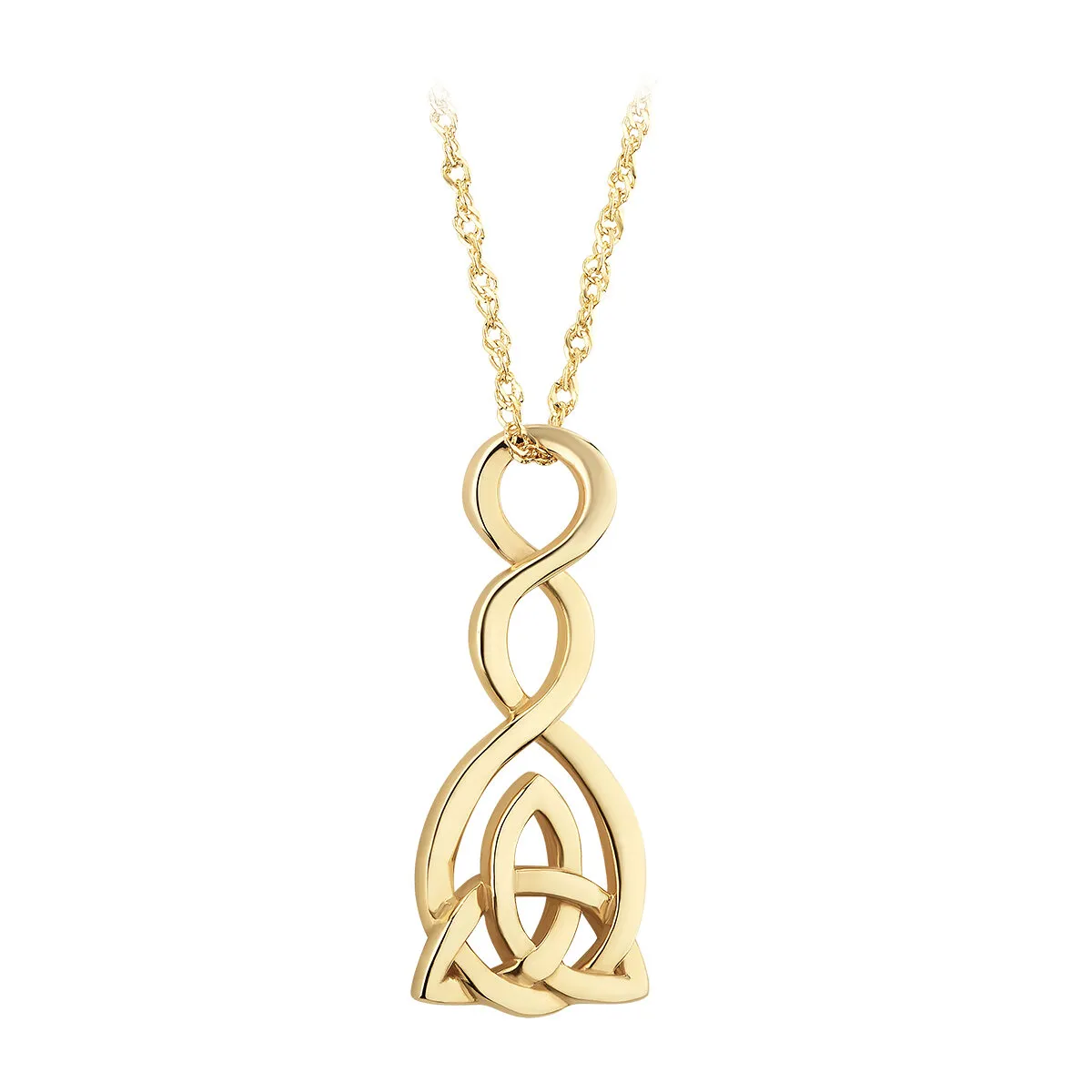 9k Gold Celtic Twist Trinity Pendant0