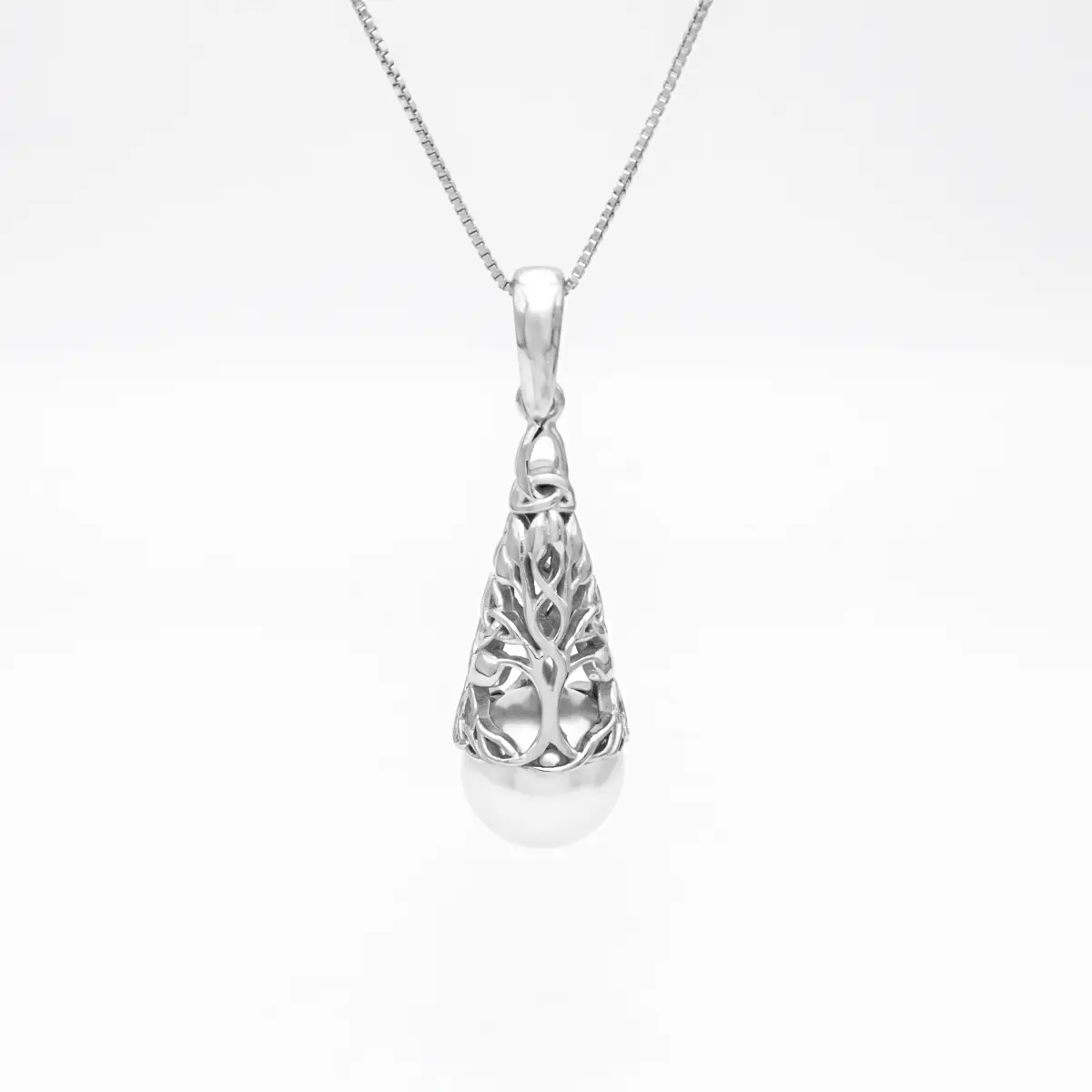 Silver Tree Of Life Pearl Pendant 1...