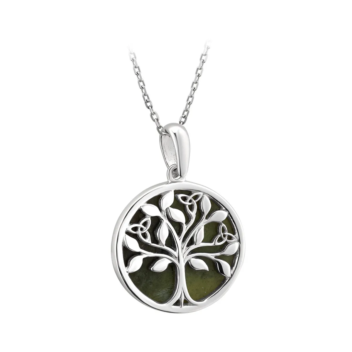 Sterling Silver Connemara Marble Tree Of Life Pendant 0