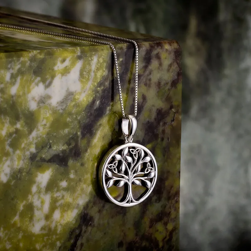 Sterling Silver Connemara Marble Tree Of Life Pendant 2...