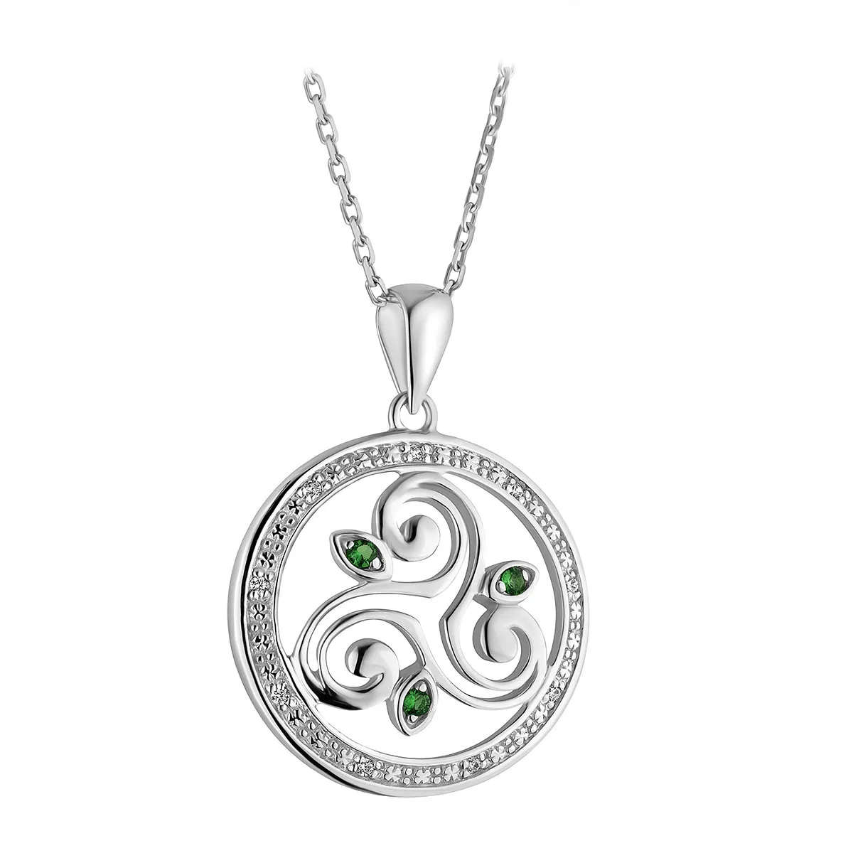 Silver Crystal Spiral Circle Necklace...