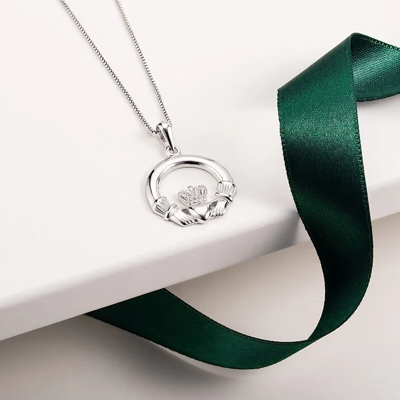 Sterling Silver Irish Claddagh Pendant Photo 2 