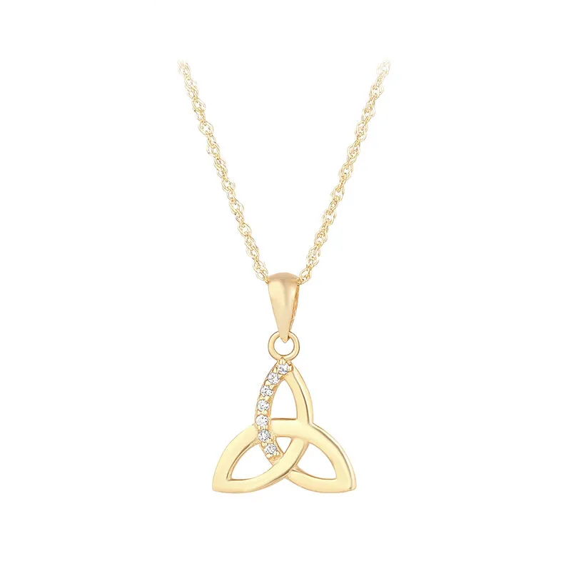 10k Gold Cz Trinity Knot Necklace S46923...