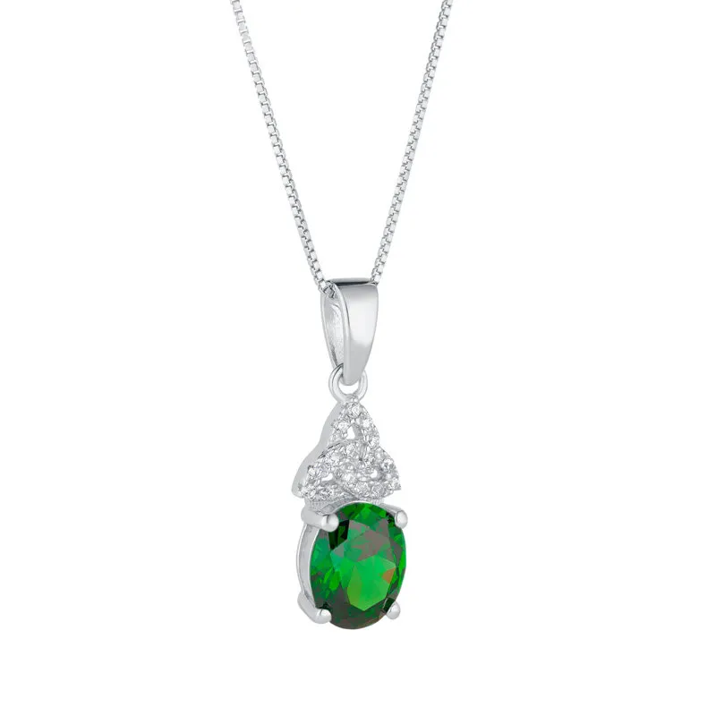 Sterling Silver May Birthstone Trinity Knot Necklace S46948 05...