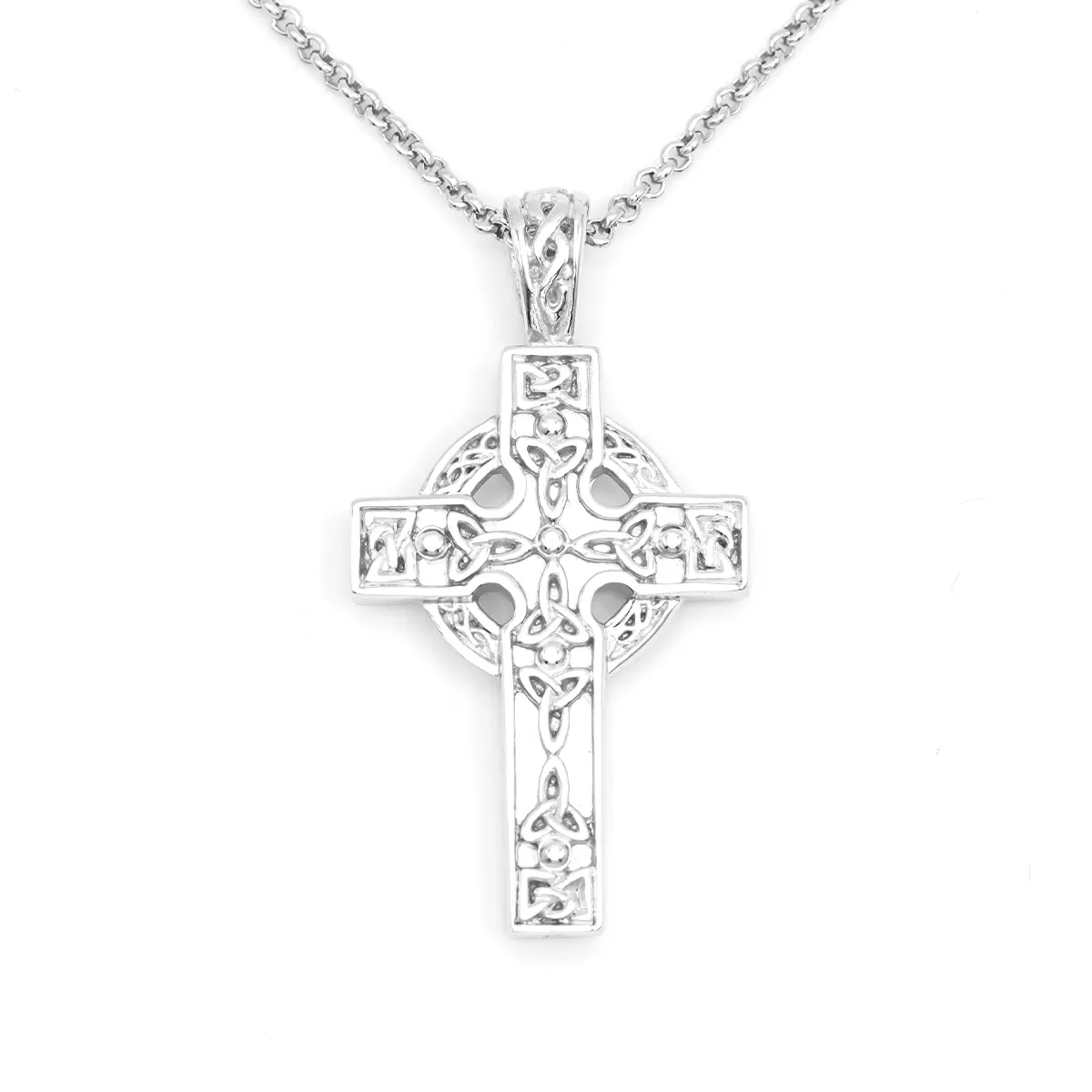 Silver Heavy Celtic Cross Necklace 1...