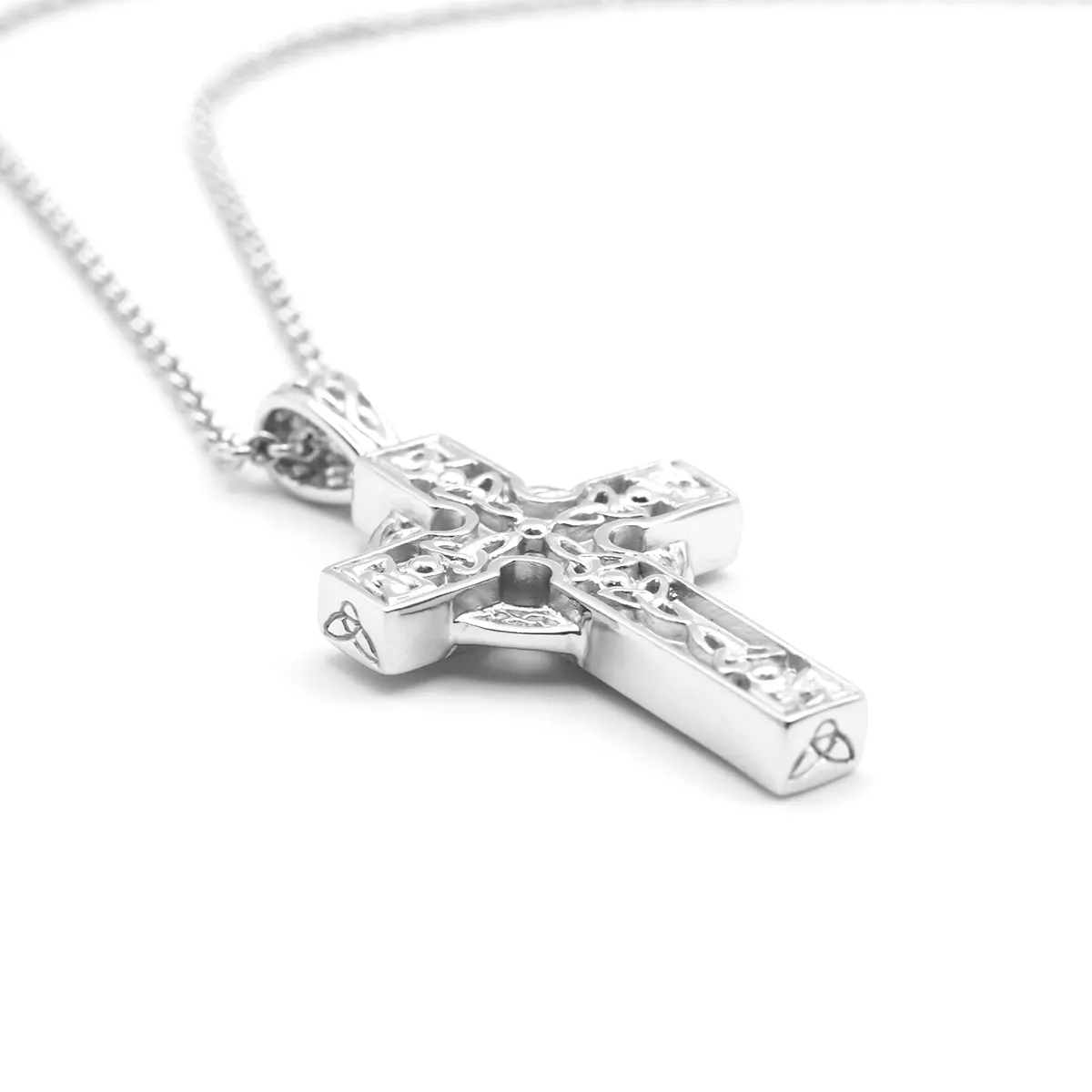 Silver Heavy Celtic Cross Necklace 3...